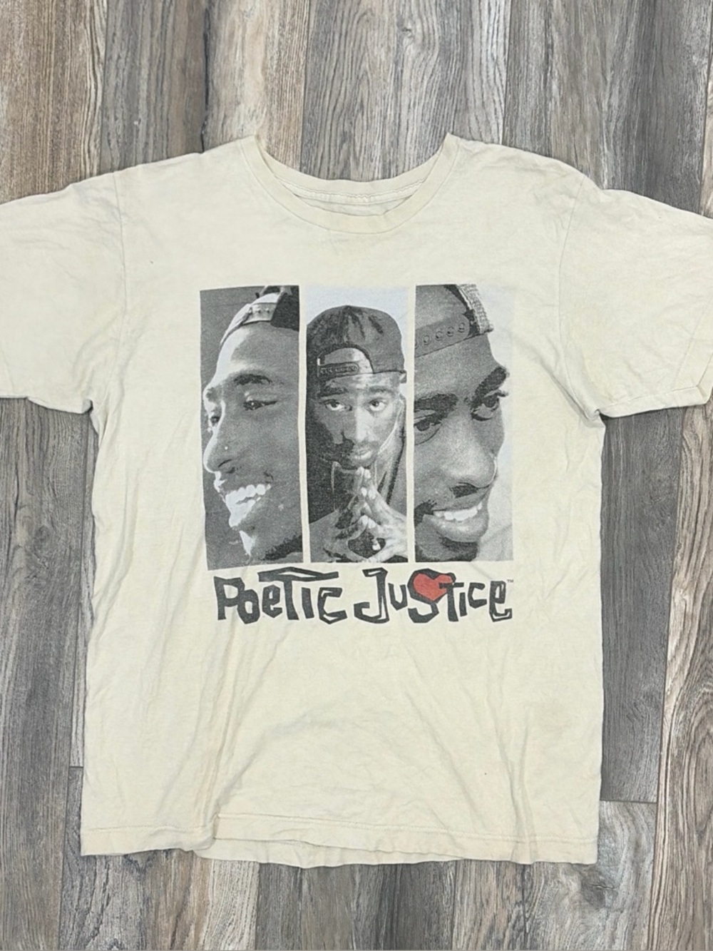 Poetic Justice Tupac Shakur Graphic T-Shirt Off White